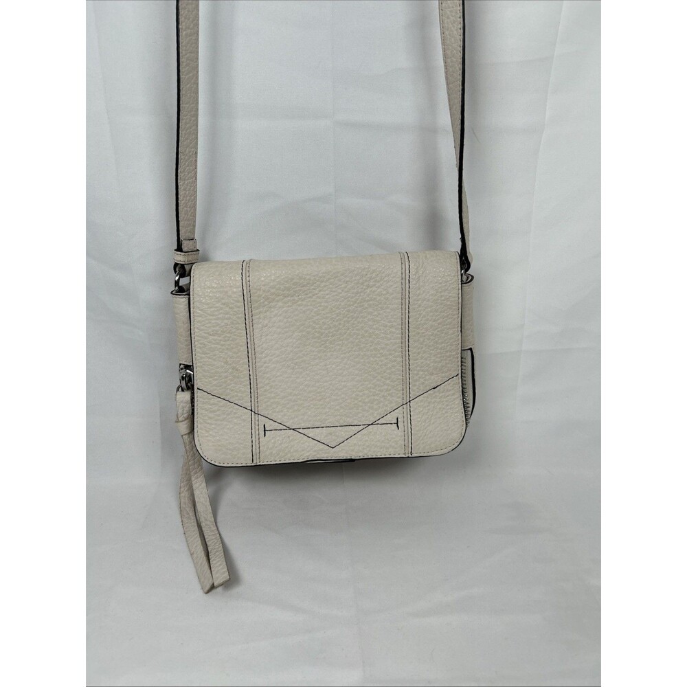 Vince Camuto Crossbody Leather Pebble Bag Cream Gray